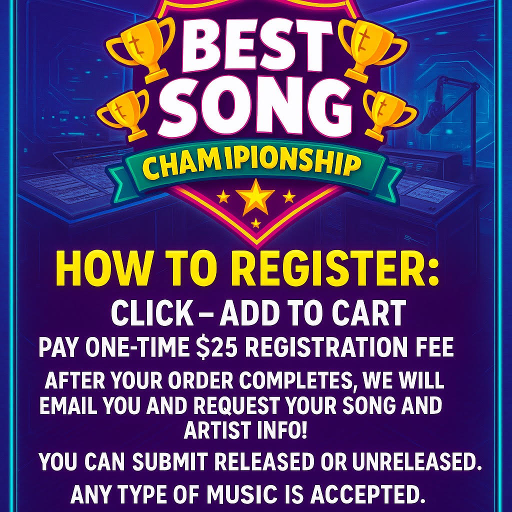 ($25 registration fee) - Win FREE STUDIO TIME! - Live Music Review - 1 vs 1 Song Battle Tournament!